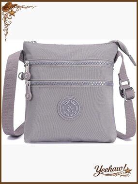 Lightweight Nylon Crossbody Bag with Multiple Pockets, Adjustable Strap, Travel